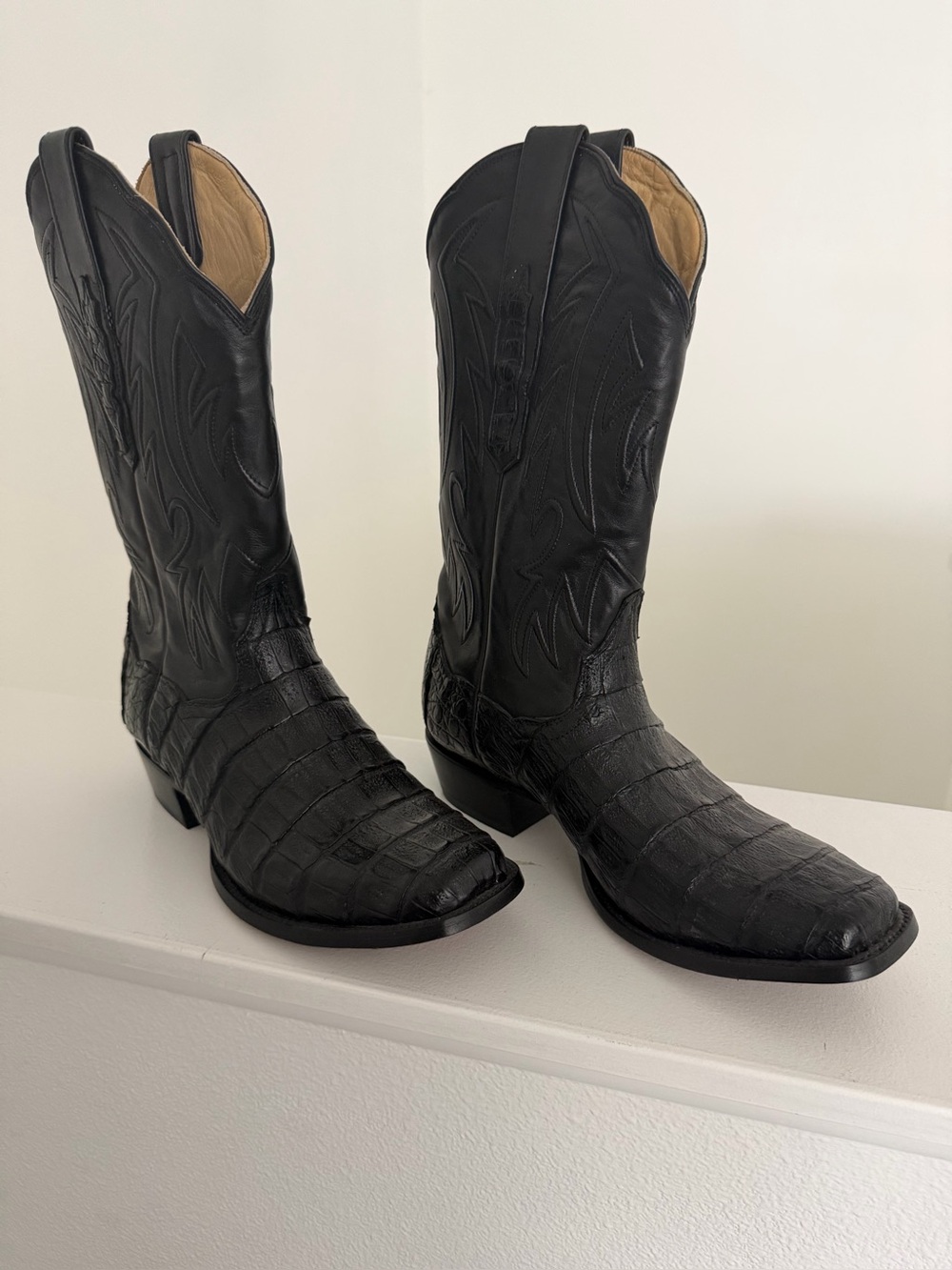 Men's RESISTOL Western Cowboy Boots - Textured alligator-Leather